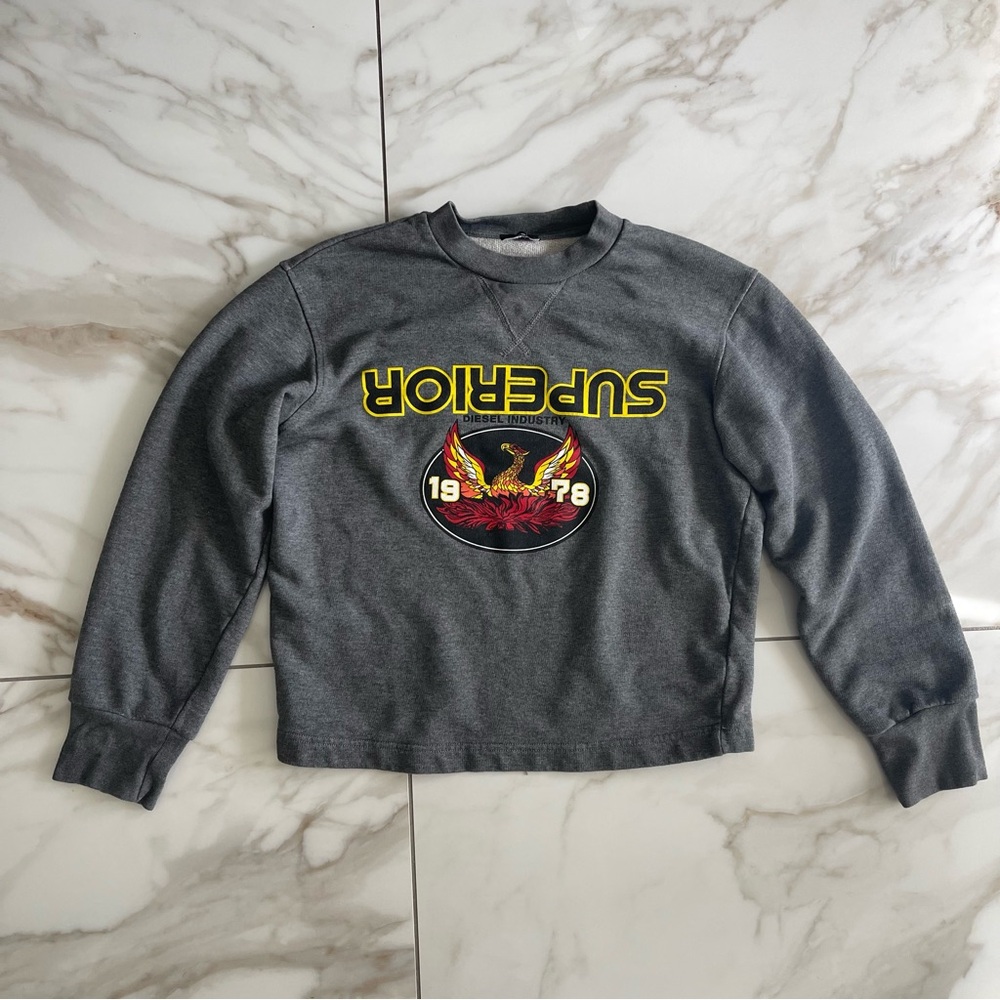 Diesel Superior Gray Graphic Crewneck Sweatshirt Women’s XS-S